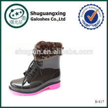 ladies short rain boots clear pvc rain boots/ B-817